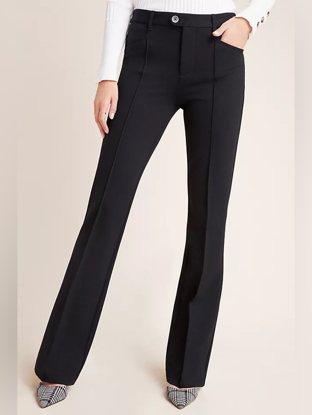 Anthropologie The Essential Flare Leg Trouser in Black Size 4